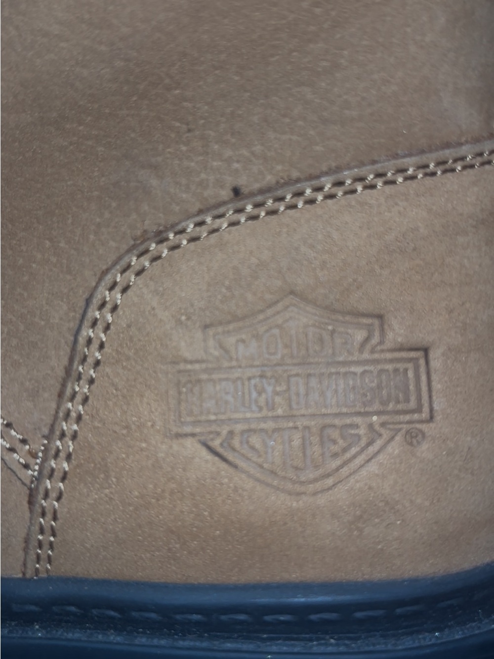 Harley-Davidson Brown Faux-Fur Lined Combat Boots - Picture 3 of 3